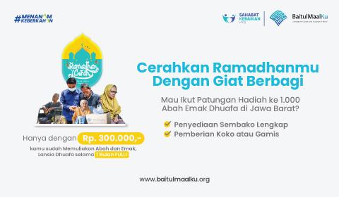 Penuhi Kebutuhan Pangan 1.000 Abah Emak Dhuafa di Jawa Barat